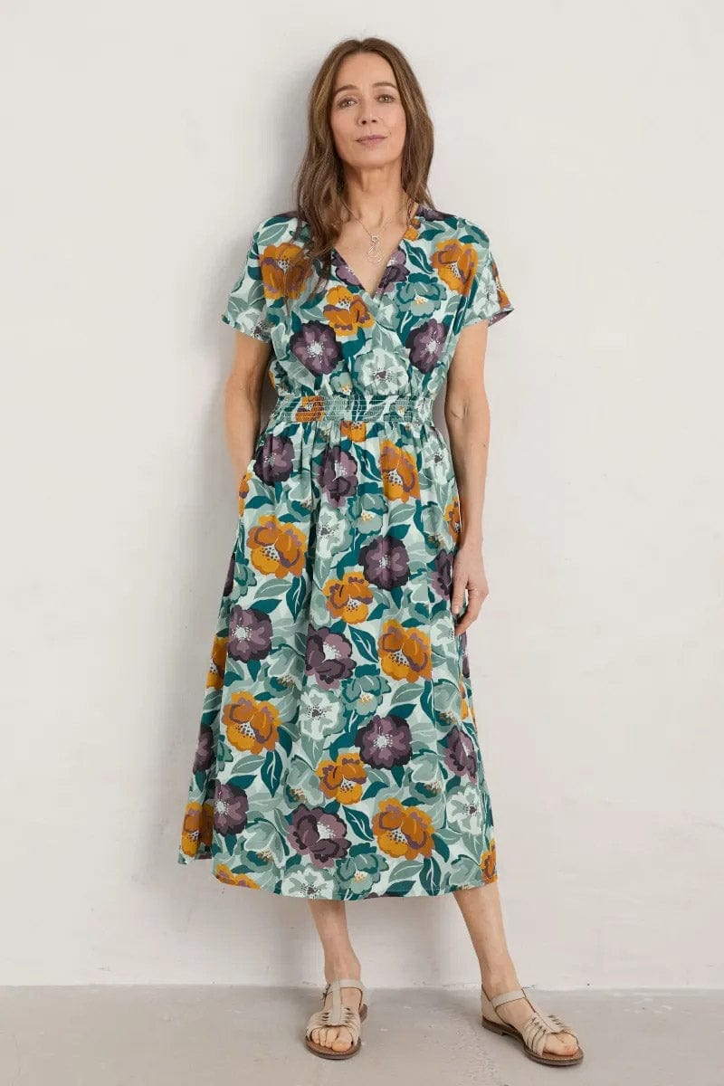Seasalt Tresillian Walk Dress - Collage Floral Seahorse