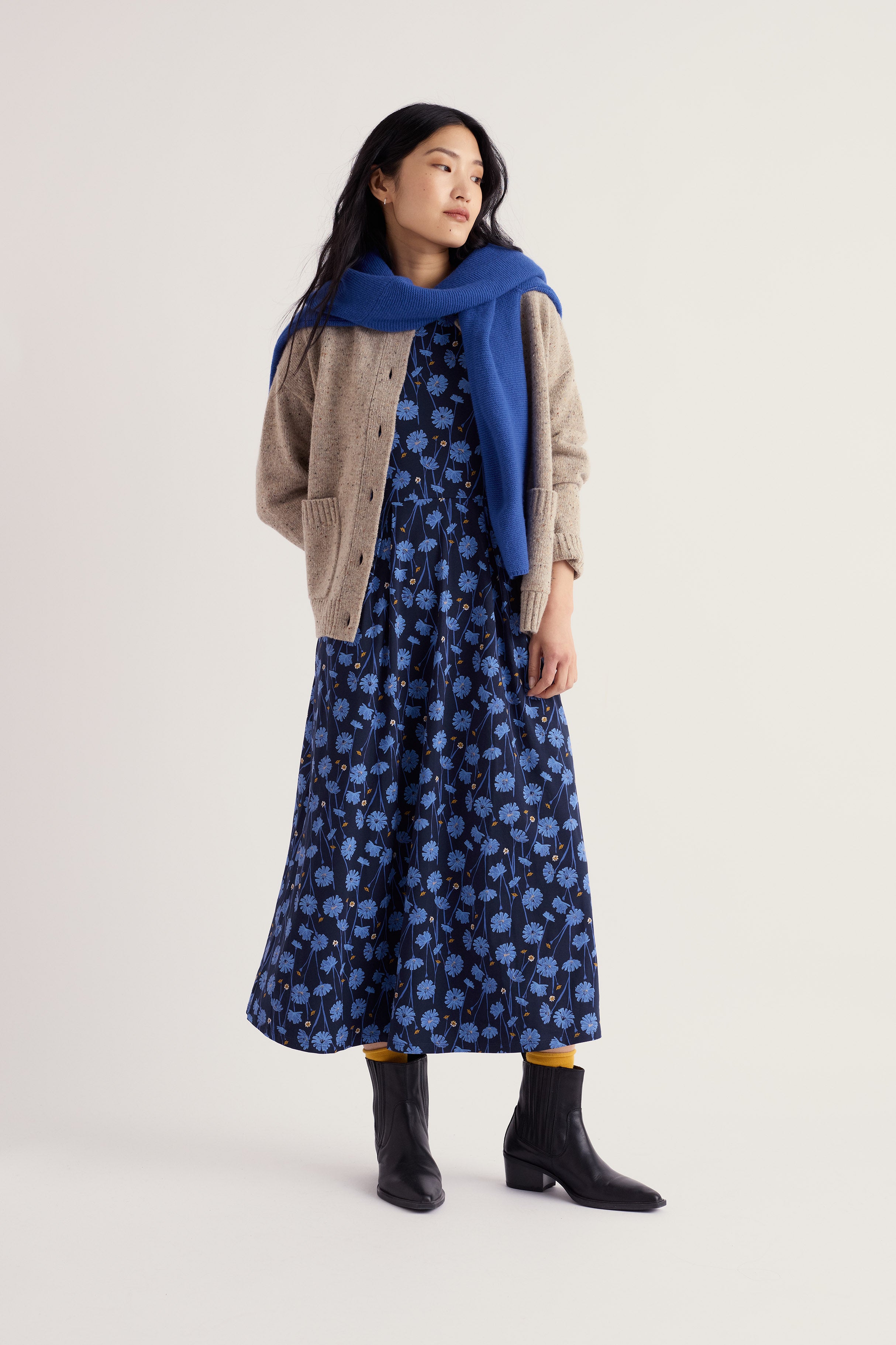 Seasalt Veronica Cotton Jersey Dress - Dried Proteas Maritime