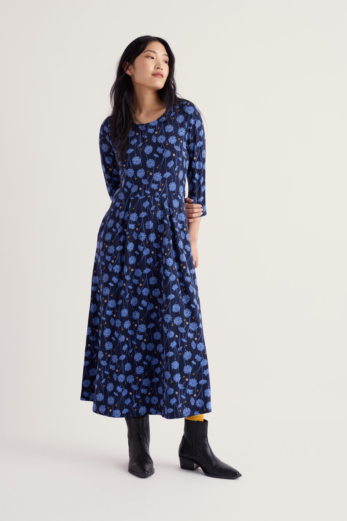 Seasalt Veronica Cotton Jersey Dress - Dried Proteas Maritime
