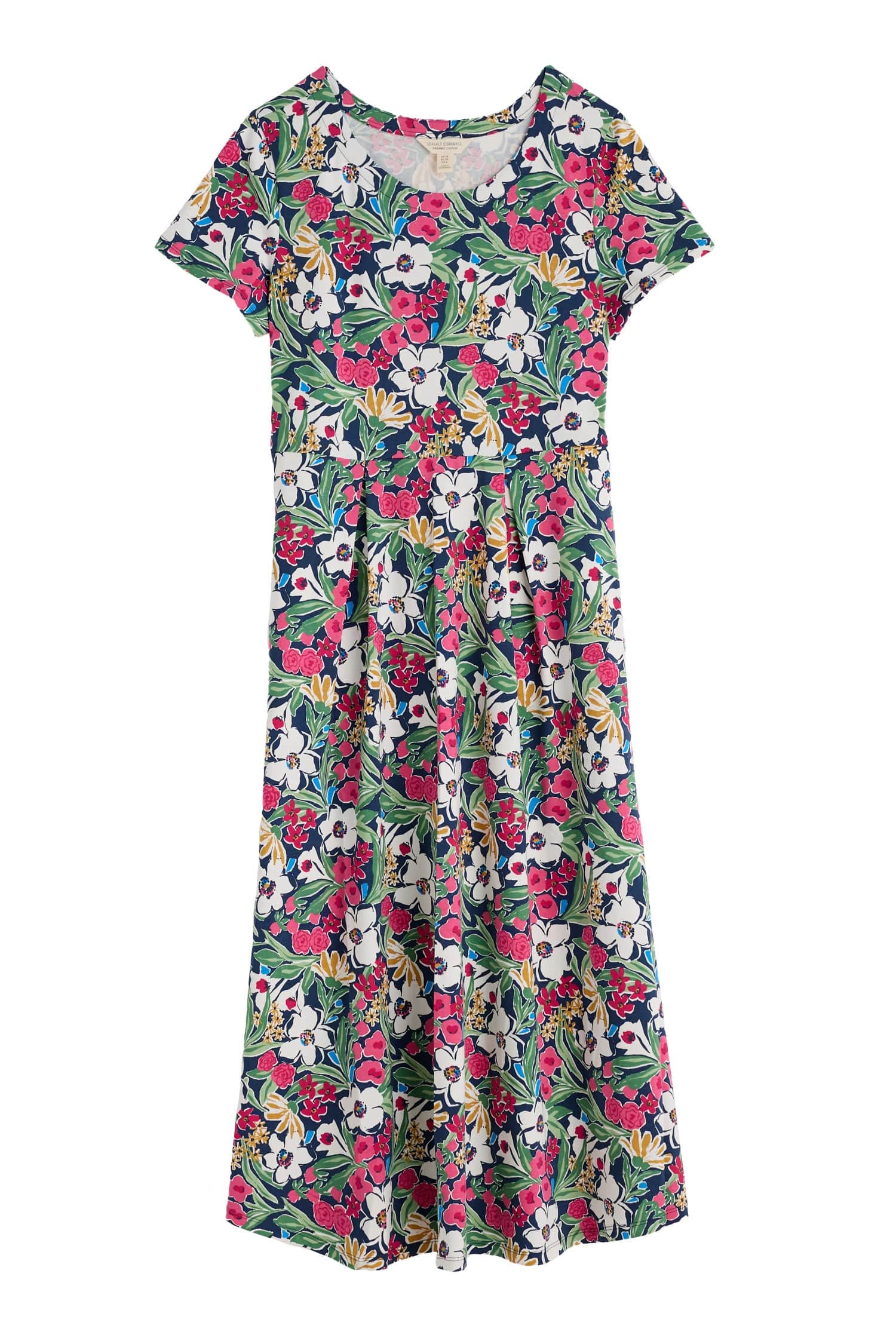 Seasalt Veronica Short Sleeve Midi Dress - Garden Flowers Night