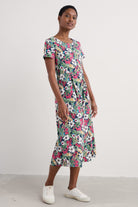 Seasalt Veronica Short Sleeve Midi Dress - Garden Flowers Night