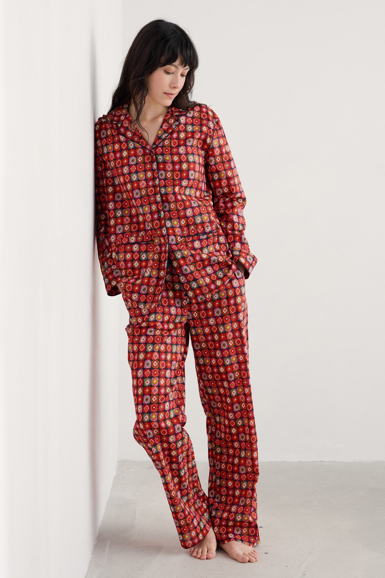 Seasalt View Point Pyjamas - Printed Diamonds Mix
