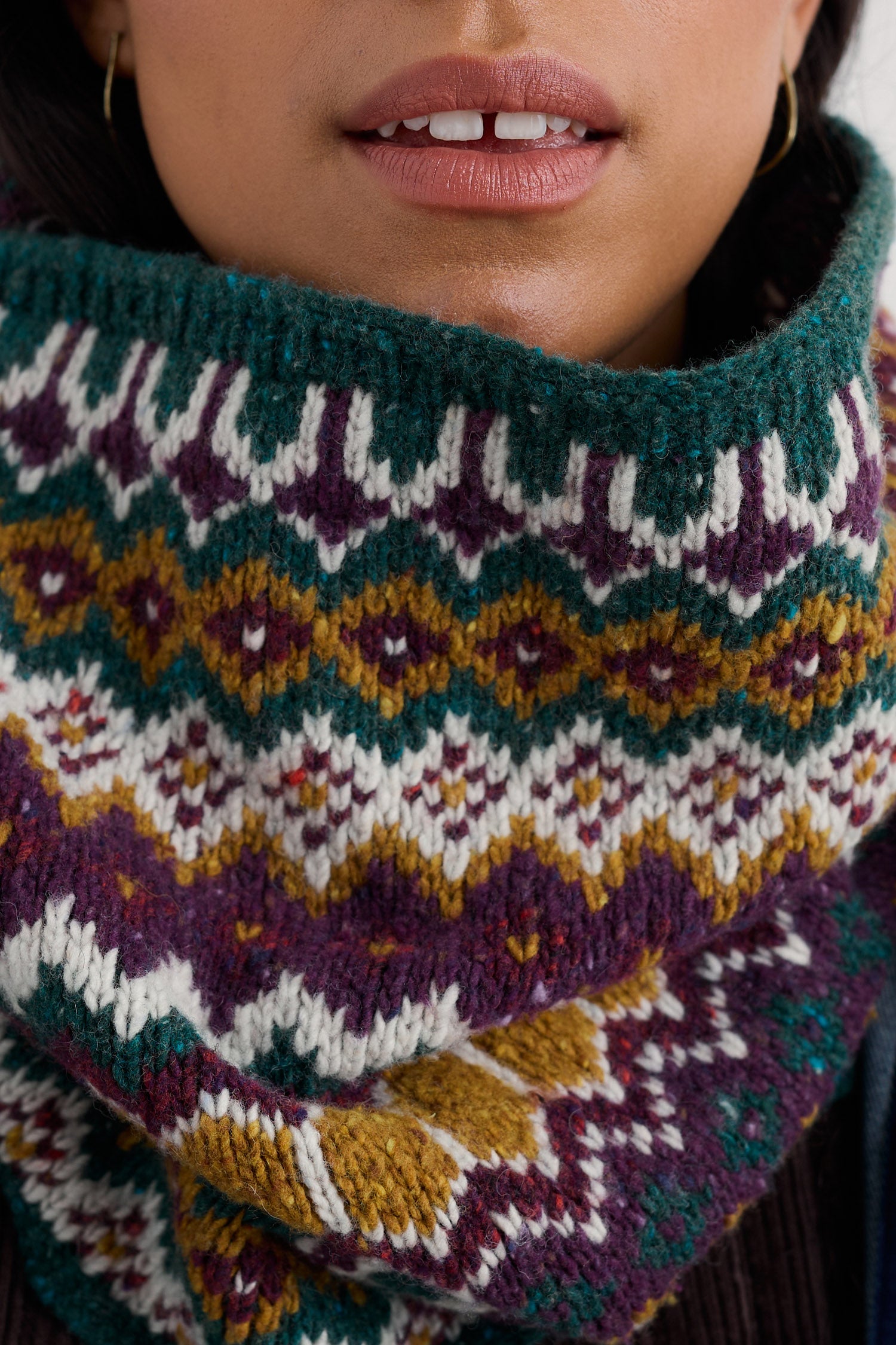 Seasalt Weatherhill Fair Isle Wool Blend Snood - Modernist Dark Wreckage Multi B-AC37549_37121_OS