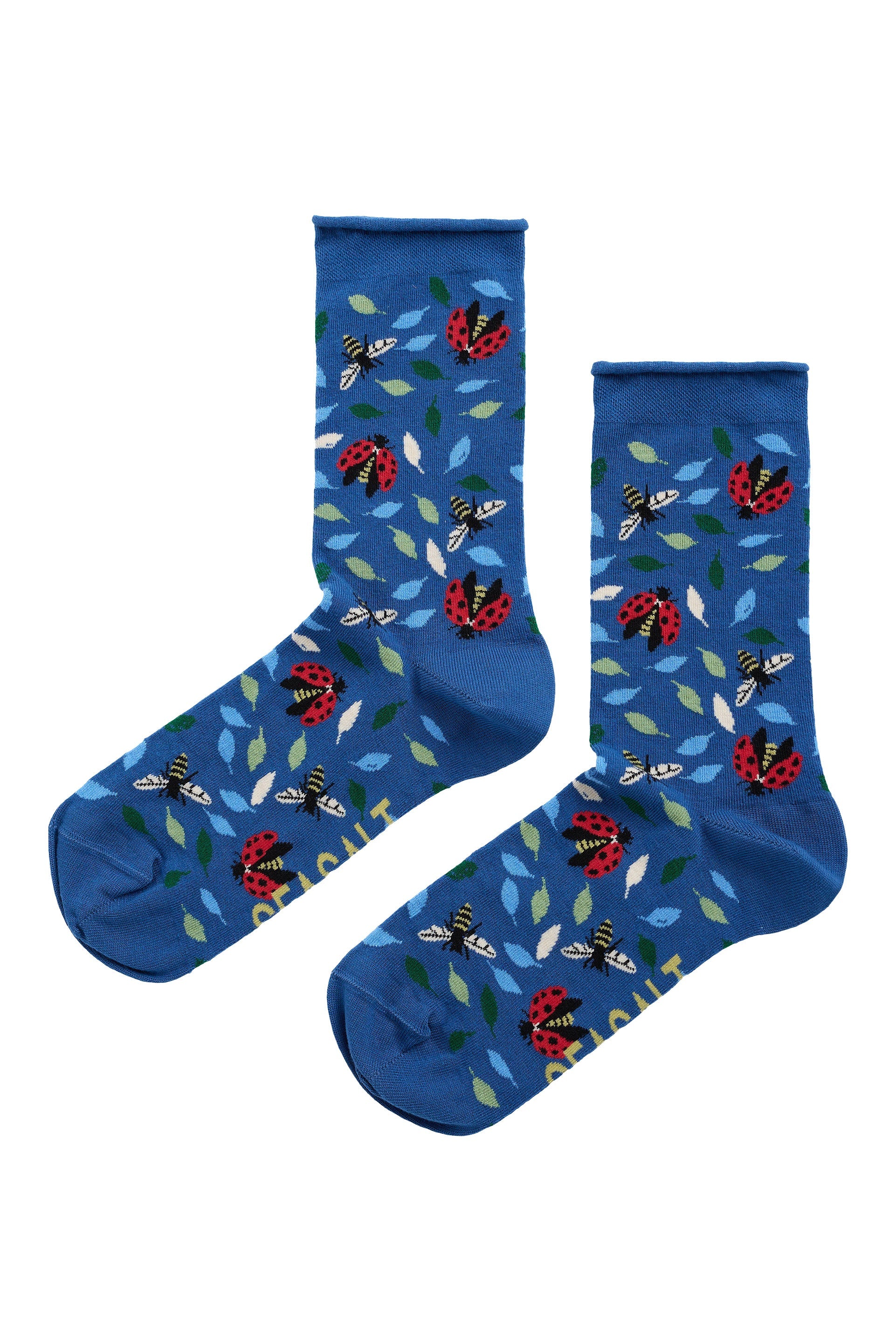 Seasalt Womens Arty Socks - Leaf Lines Dark Voyage B-AC40029_37316_OS