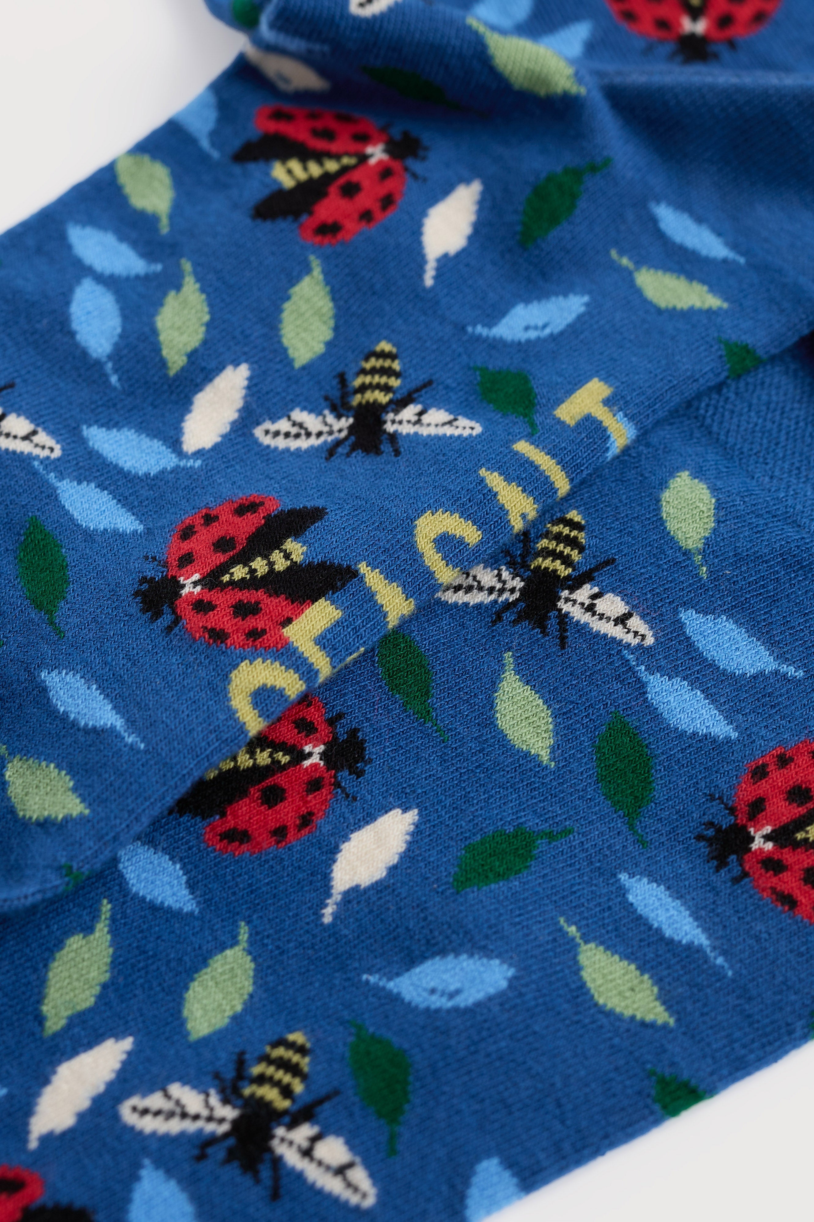 Seasalt Womens Arty Socks - Leaf Lines Dark Voyage B-AC40029_37316_OS