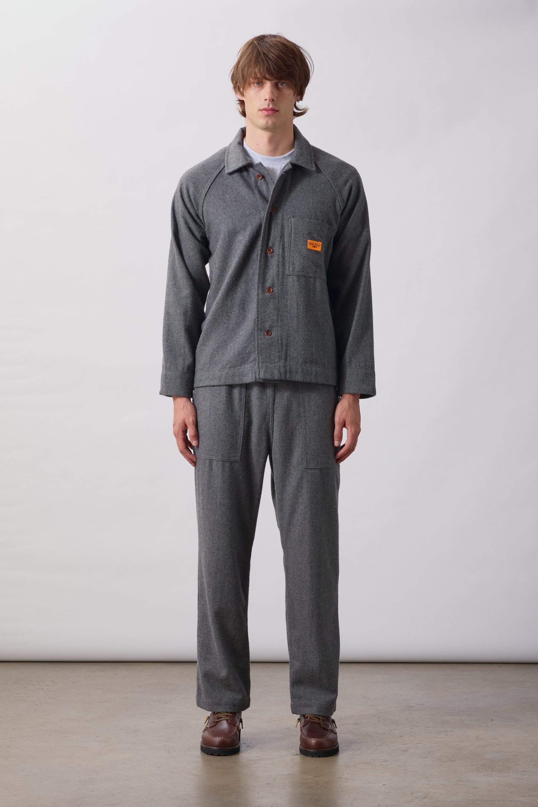 Service Works Flannel FOH Overshirt - Charcoal