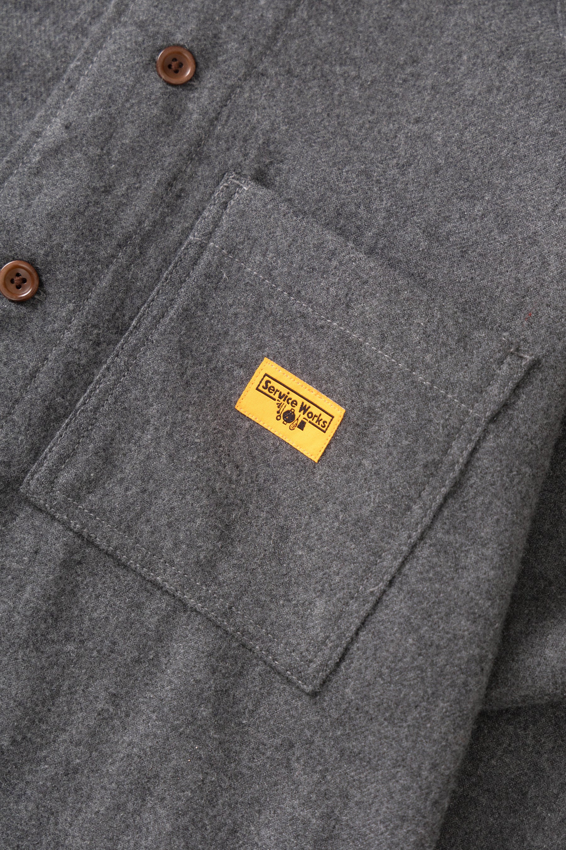 Service Works Flannel FOH Overshirt - Charcoal