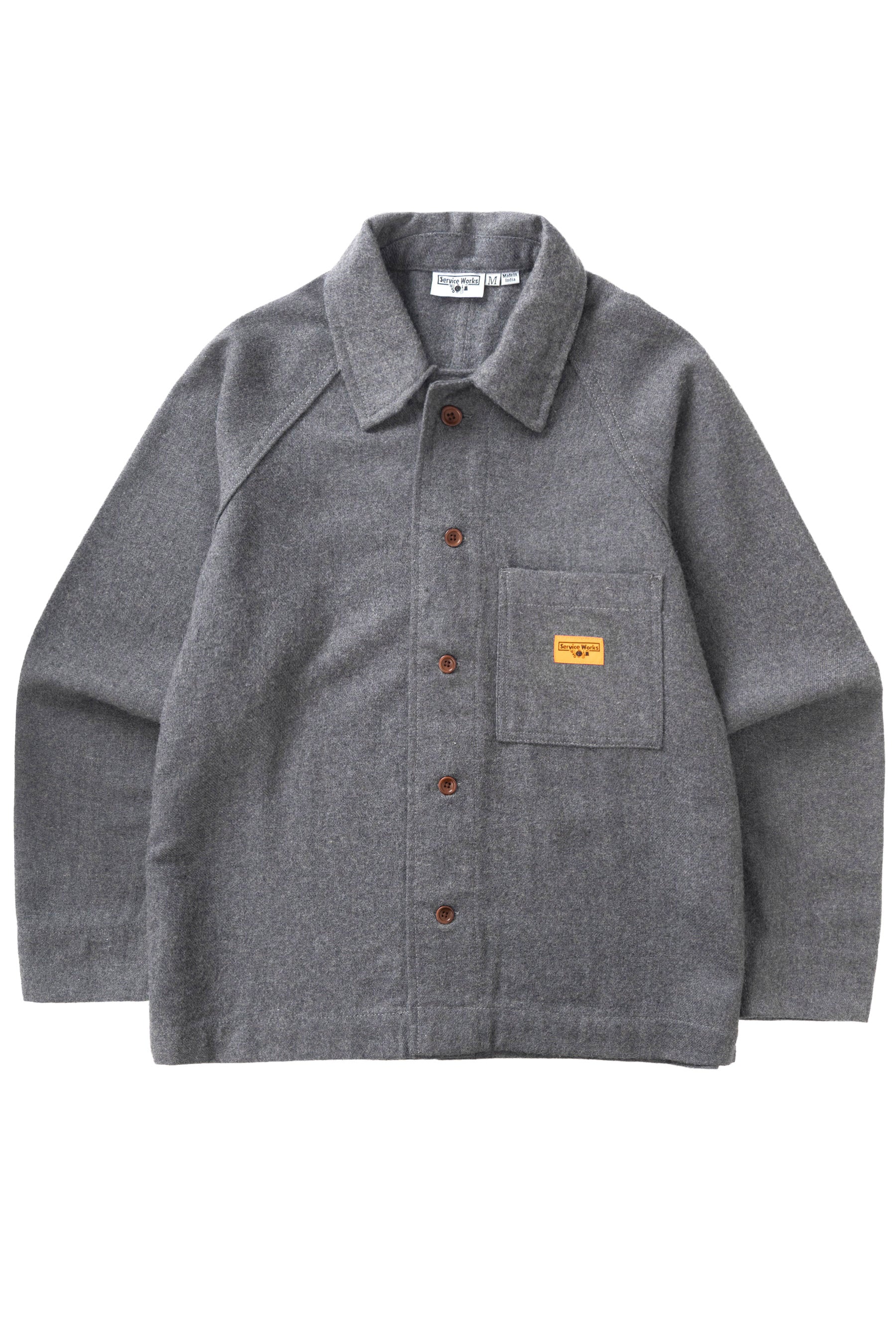 Service Works Flannel FOH Overshirt - Charcoal