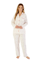 Slenderella Brushed Cotton Floral Pyjama Set - Red