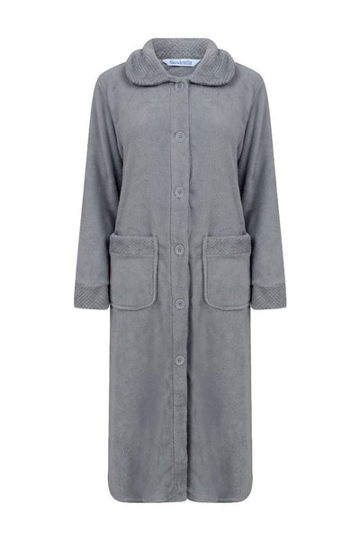 Slenderella Ladies Long Button Through Dressing Gowns Slenderella Mini Waffle Button Through Dressing Gown Grey Slenderella Ladies Long Button Through Dressing Gowns Slenderella Mini Waffle Button Through Dressing Gown Grey