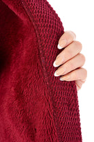 Slenderella Soft Waffle Faux Fur Lined 46 Inch Dressing Gown - Raspberry
