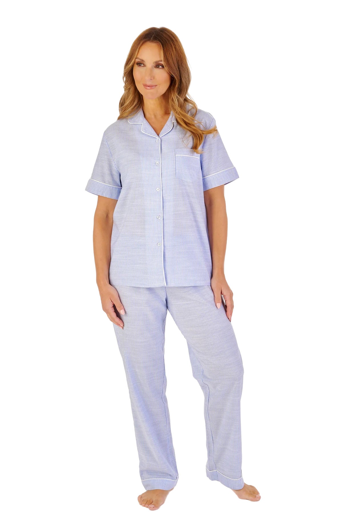 Slenderella Striped Pyjama Set - Blue
