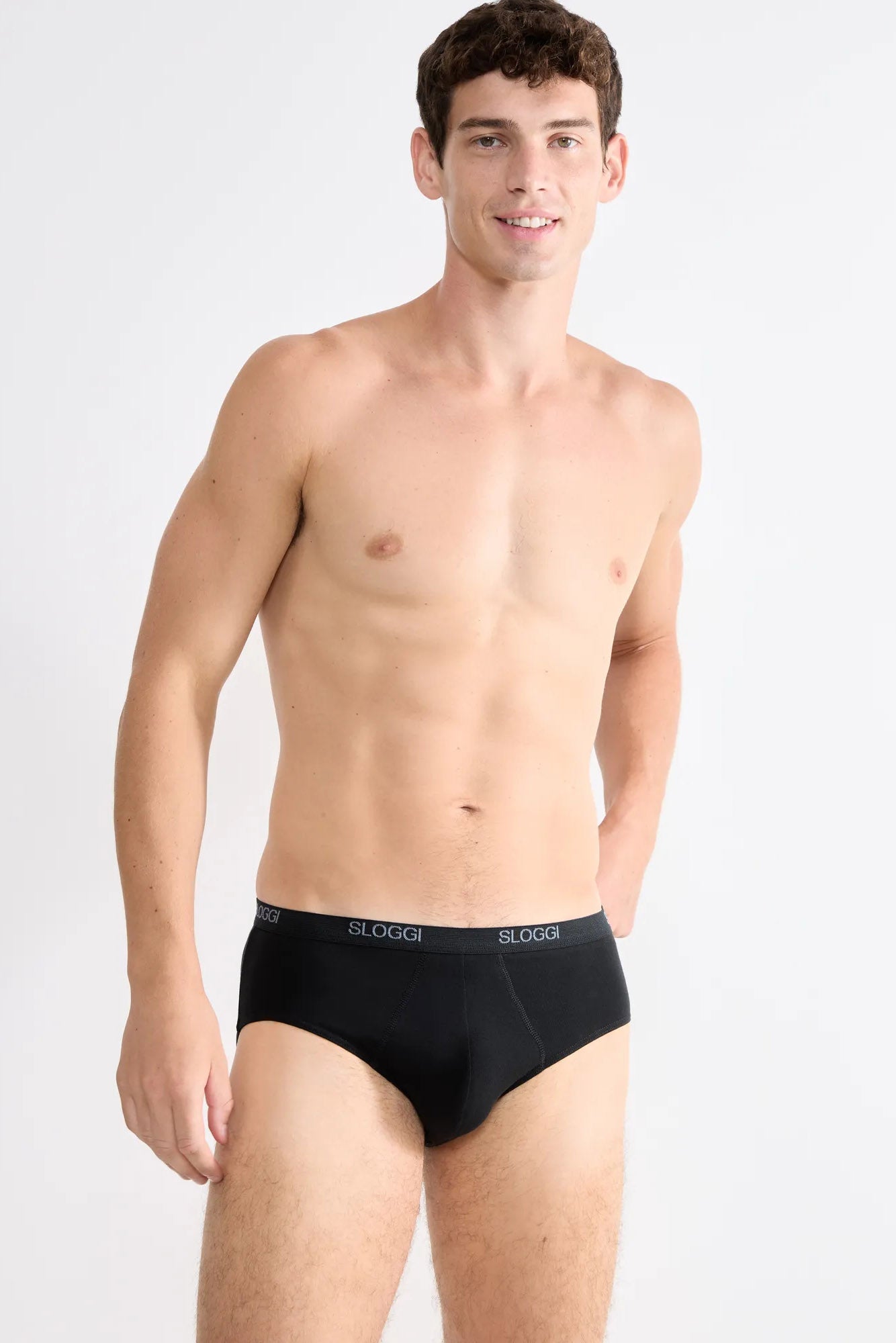 Sloggi Mens Basic Midi Briefs - 2 Pack - Black