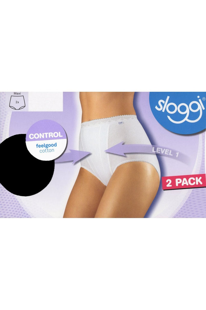 Sloggi Womens Control Maxi Brief 2 Pack - Black