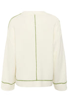 Soaked in Luxury Amani Contrast Stitch Jumper - Broken White