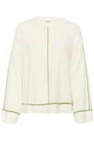 Soaked in Luxury Amani Contrast Stitch Jumper - Broken White