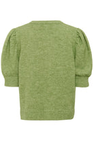 Soaked in Luxury Amani Short Sleeve Cardigan - Smoke Green Melange