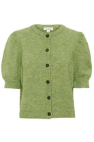 Soaked in Luxury Amani Short Sleeve Cardigan - Smoke Green Melange