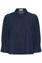 Soaked in Luxury Chaman Denim Blouse - Dark Blue Denim