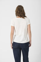 Soaked in Luxury Columbine Modal Blend V-Neck T-Shirt - Broken White