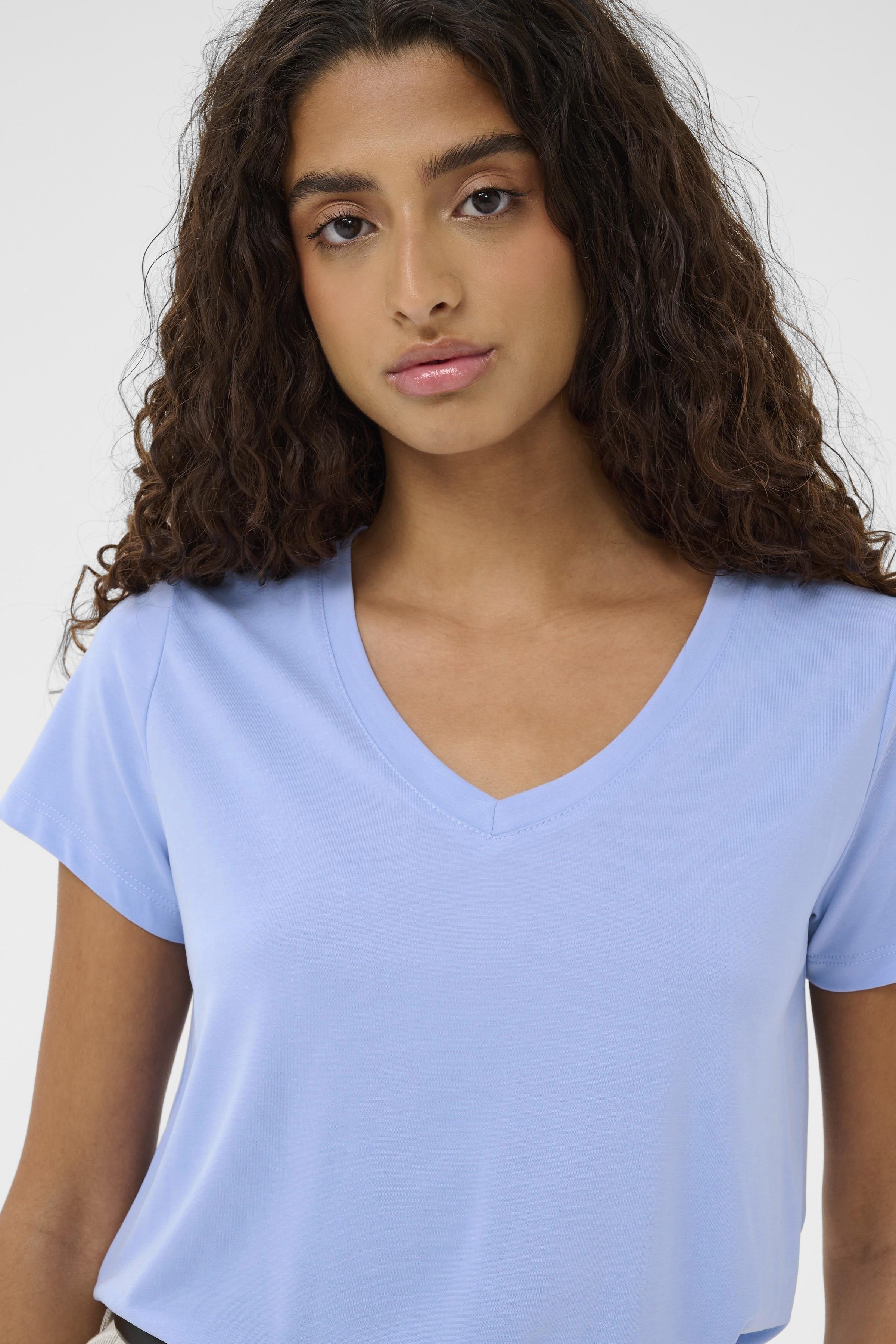 Soaked in Luxury Columbine Modal Blend V-Neck T-Shirt - Hydrangea