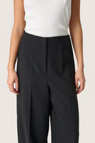 Soaked in Luxury Corinne Wide Cropped Trousers - Black