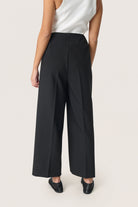 Soaked in Luxury Corinne Wide Cropped Trousers - Black