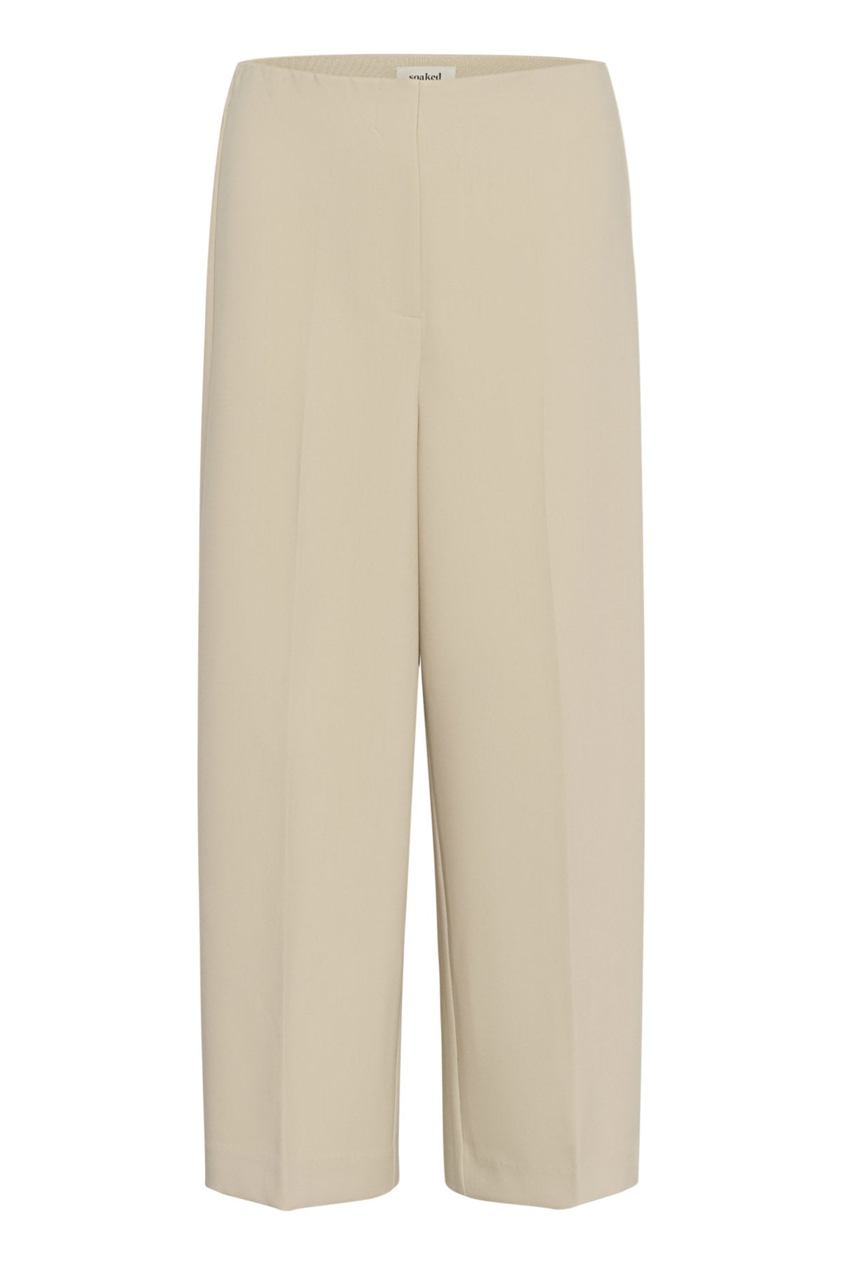 Soaked in Luxury Corinne Wide Cropped Trousers - Oatmeal