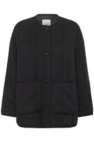 Soaked in Luxury Elira Quilted Collarless Jacket - Washed Down Black