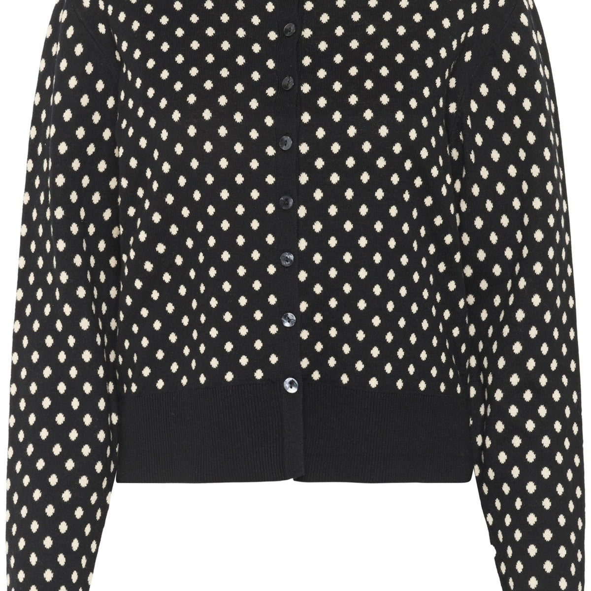 Soaked in Luxury Gya Cotton Cardigan - Black with Sandshell Dot ...