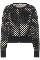 Soaked in Luxury Gya Cotton Cardigan - Black with Sandshell Dot