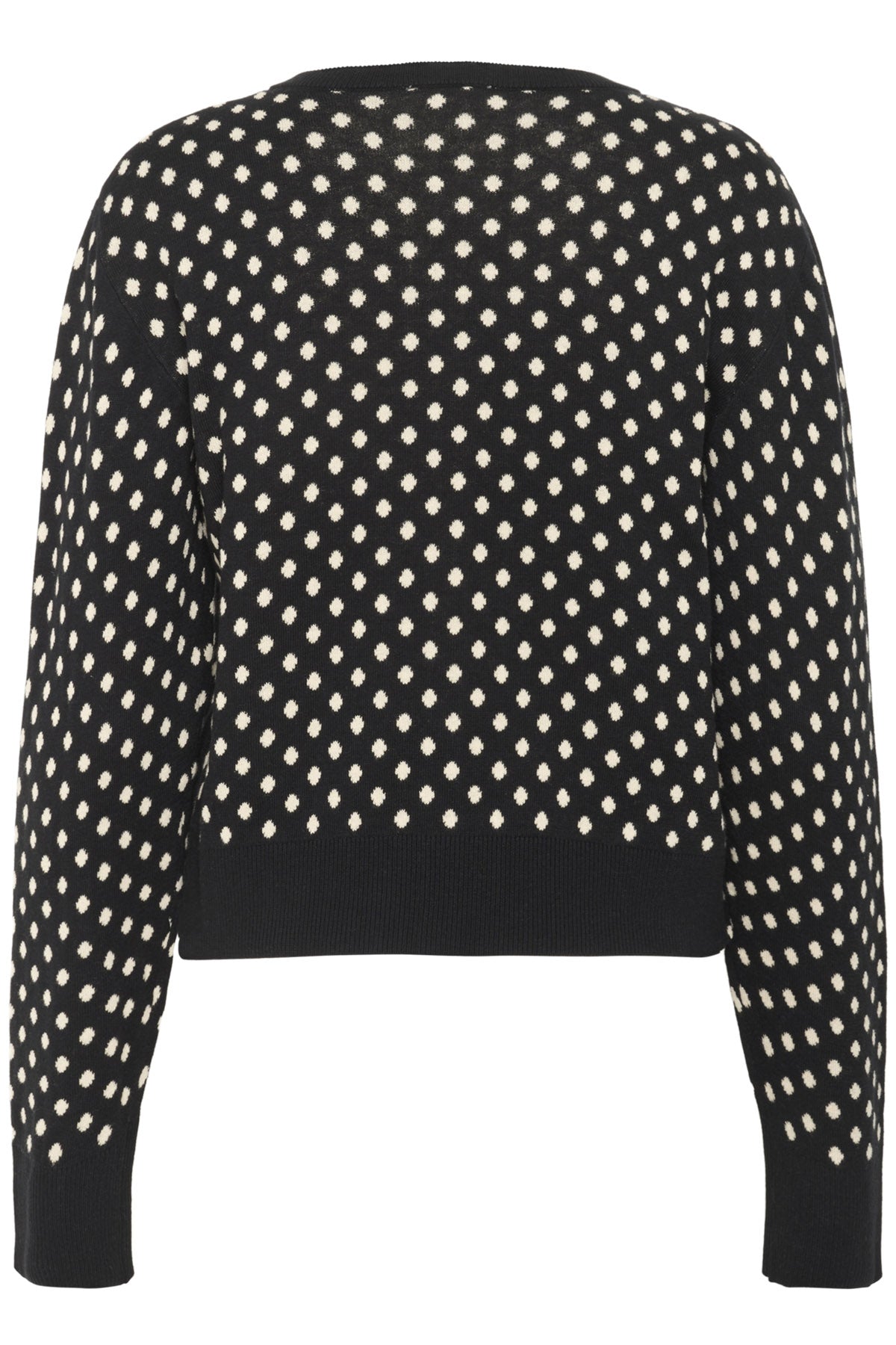 Soaked in Luxury Gya Cotton Cardigan - Black with Sandshell Dot