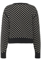 Soaked in Luxury Gya Cotton Cardigan - Black with Sandshell Dot