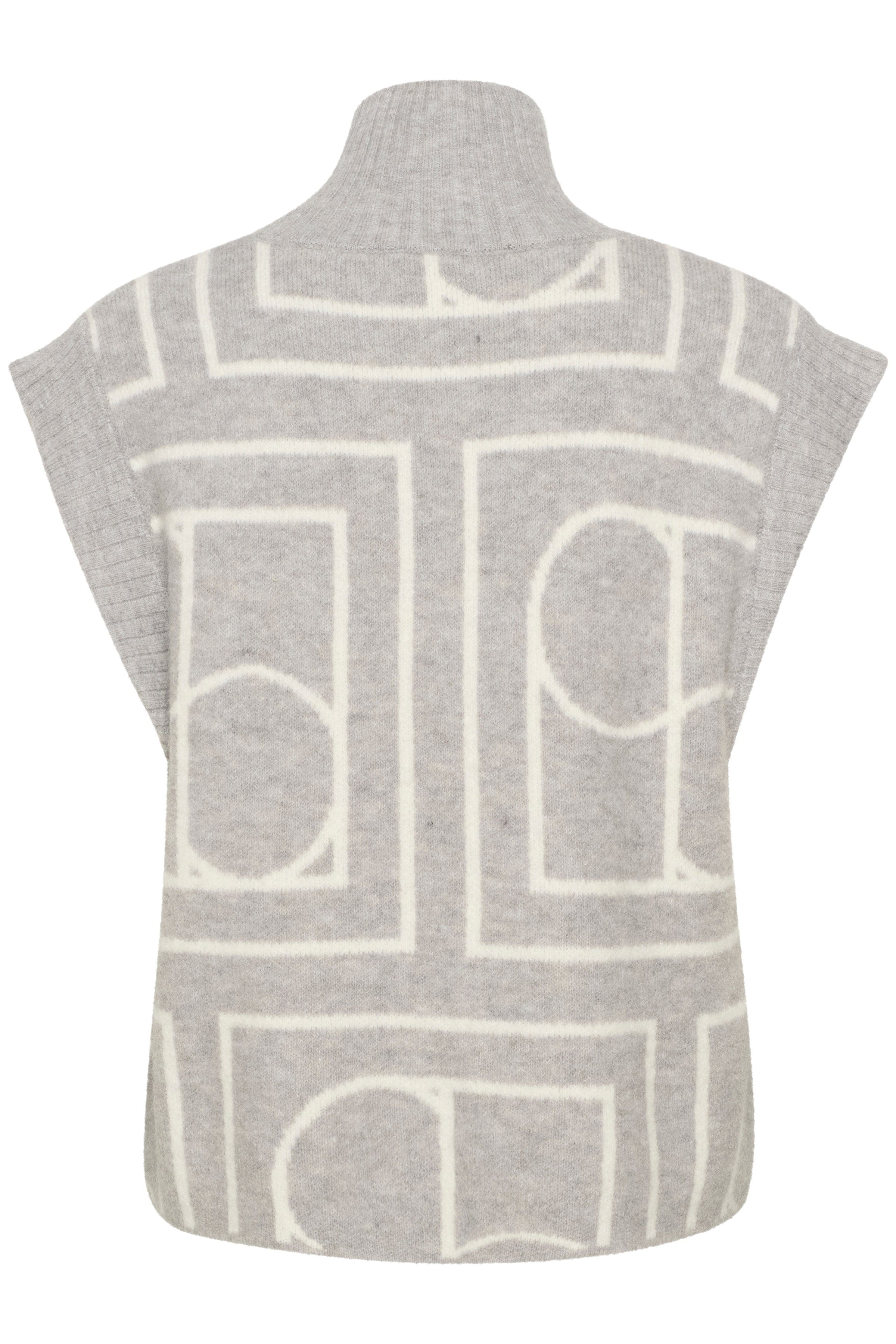 Soaked in Luxury Hedaya Logo Print Sleeveless Jumper - Porpoise Monogram