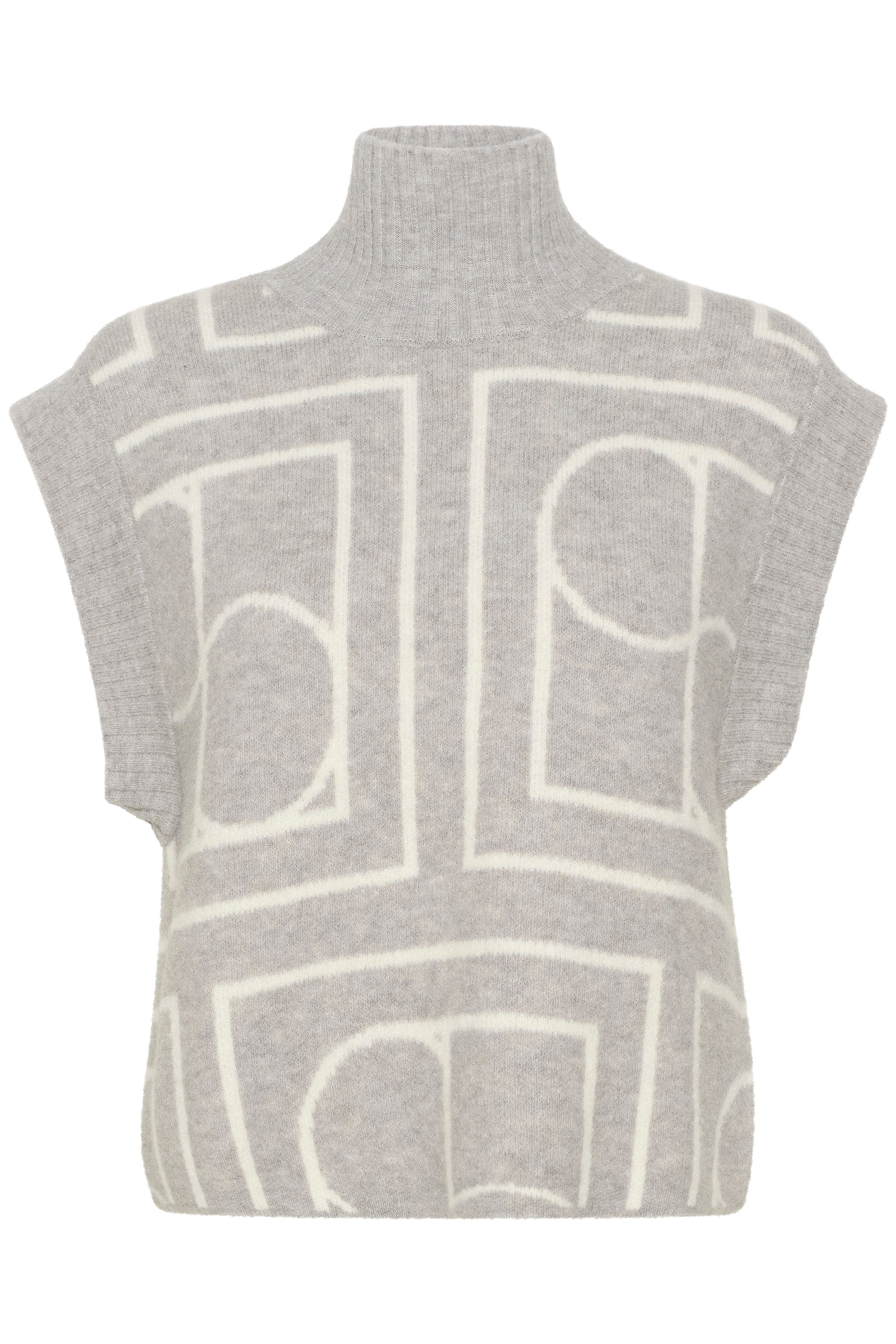 Soaked in Luxury Hedaya Logo Print Sleeveless Jumper - Porpoise Monogram