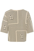 Soaked in Luxury Indianna Short Sleeve Jumper - Oatmeal with Black Monogram