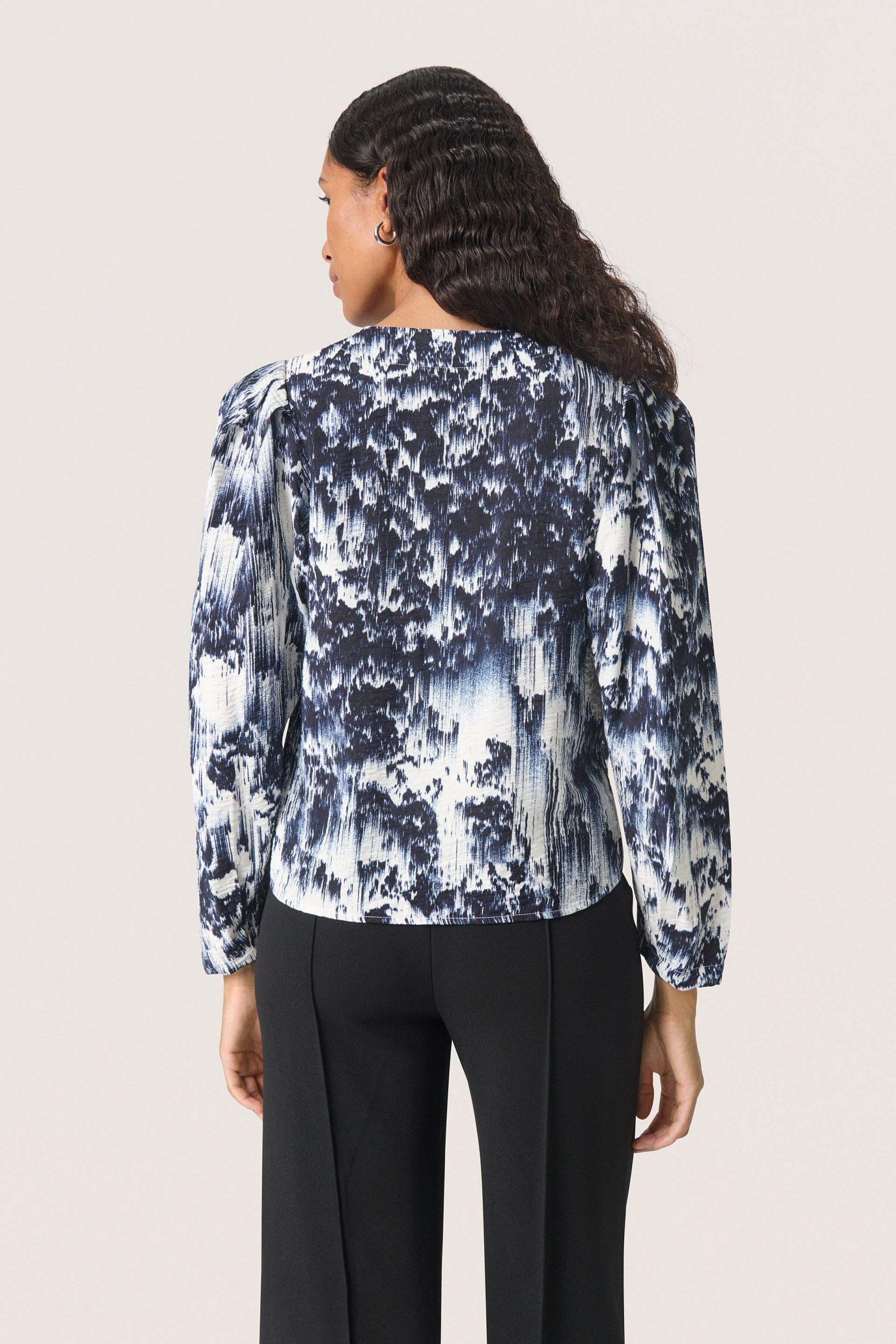 Soaked in Luxury Jazzlyn Blouse - Dark Navy Landscape Print