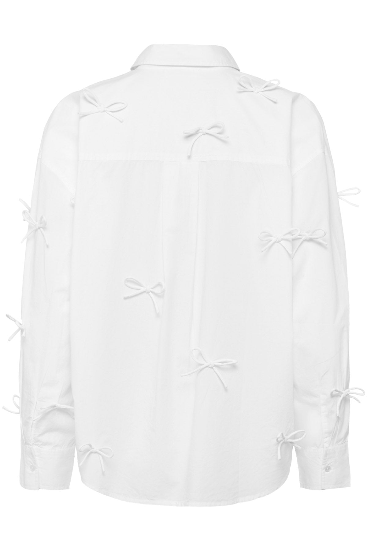 Soaked in Luxury Joa Bow Embellished Shirt - Broken White