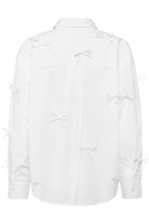 Soaked in Luxury Joa Bow Embellished Shirt - Broken White