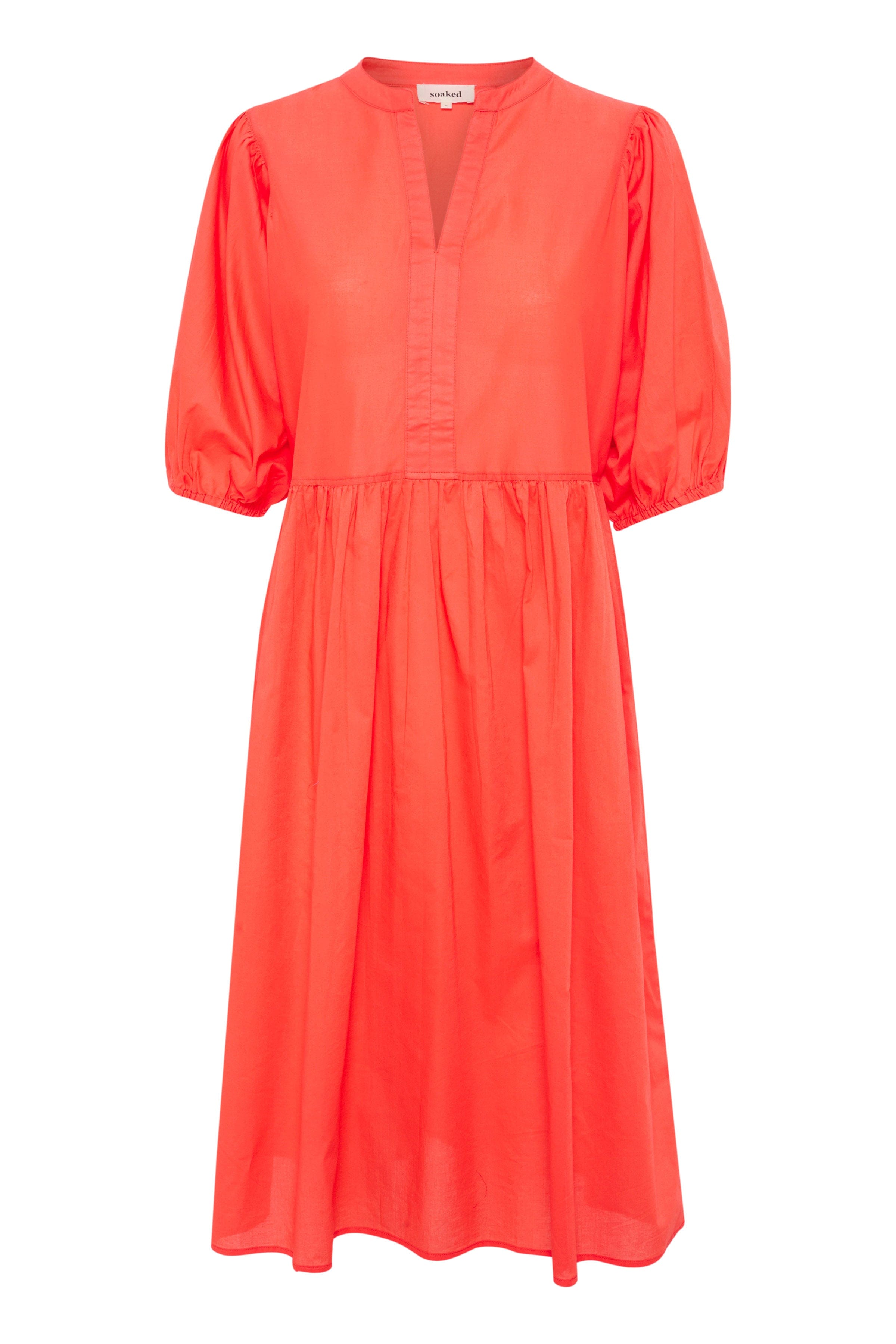 Soaked in Luxury Josie Balloon Sleeve Dress - Hot Coral – Potters