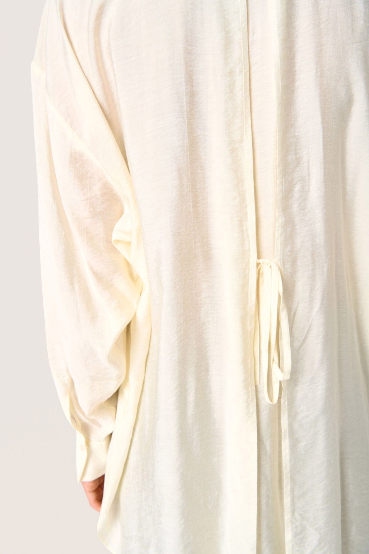 Soaked in Luxury Leodora Back Tie Long Shirt - Whisper White