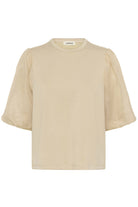 Soaked in Luxury Marigold Puff Sleeve Top - White Pepper