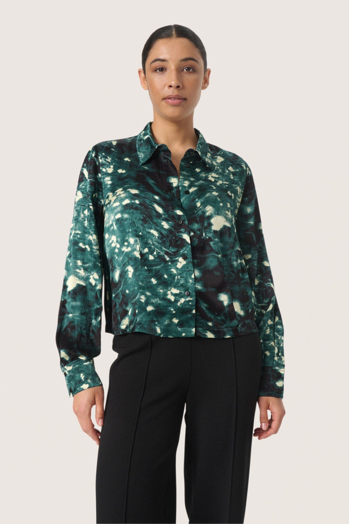 Soaked in Luxury Miria Printed Shirt - Rain Forest Splash Print