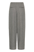 Soaked in Luxury Nanine Barrel Leg Trousers - Grey Herringbone