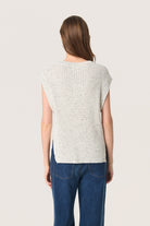 Soaked in Luxury Nymphadora Knitted Sleeveless Jumper - Broken White