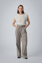 Soaked in Luxury Nymphadora Knitted Sleeveless Jumper - Broken White