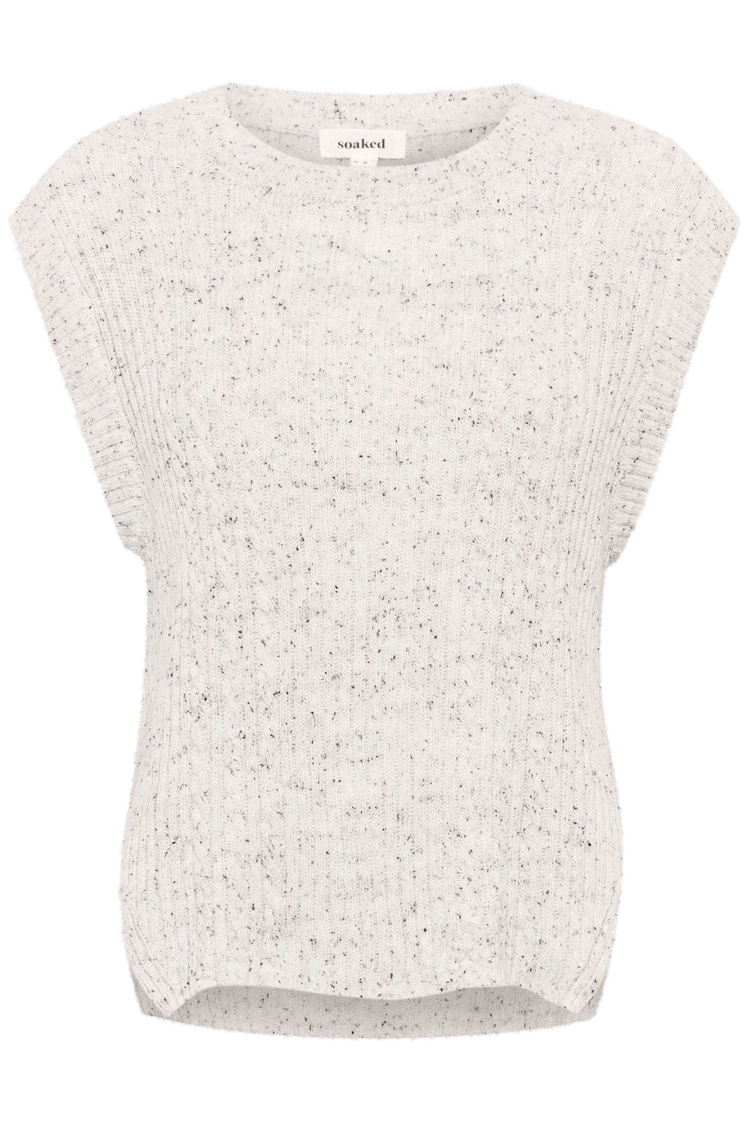 Soaked in Luxury Nymphadora Knitted Sleeveless Jumper - Broken White