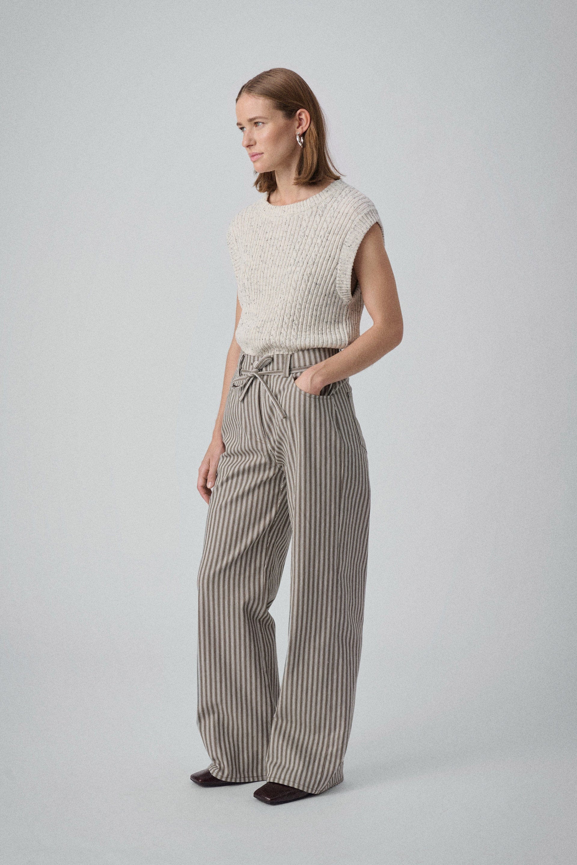 Soaked in Luxury Nymphadora Knitted Sleeveless Jumper - Broken White