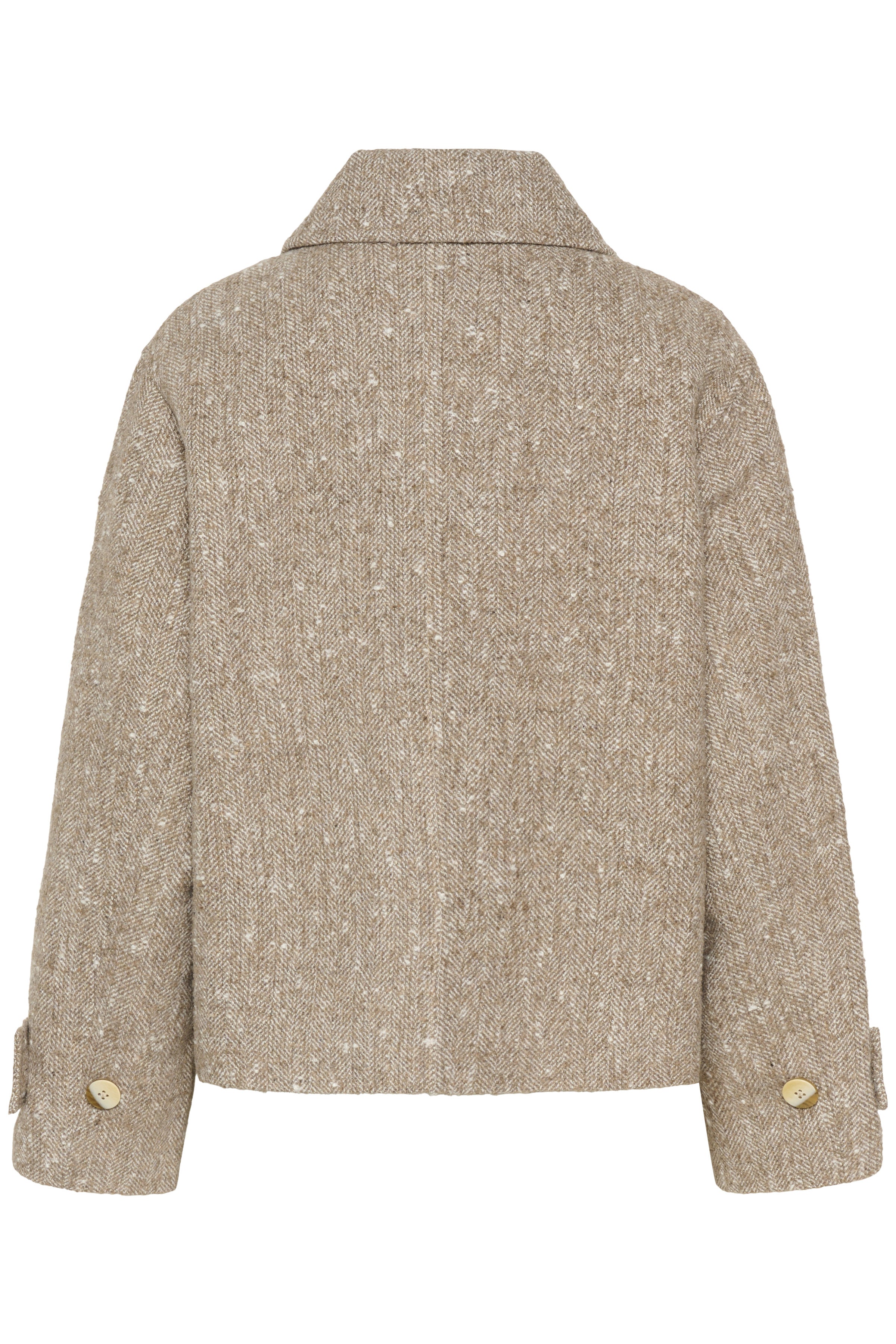 Soaked in Luxury Oleia Short Jacket - Fossil/White Twill