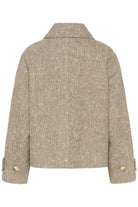 Soaked in Luxury Oleia Short Jacket - Fossil/White Twill